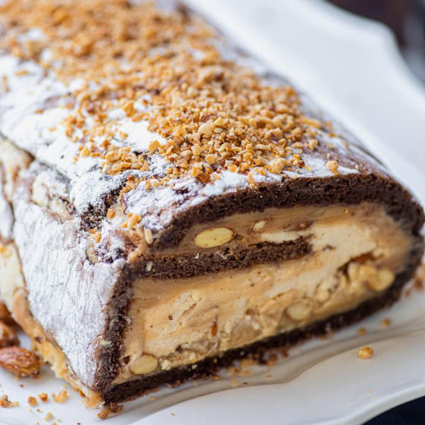 Tronco de chocolate y manjar blanco