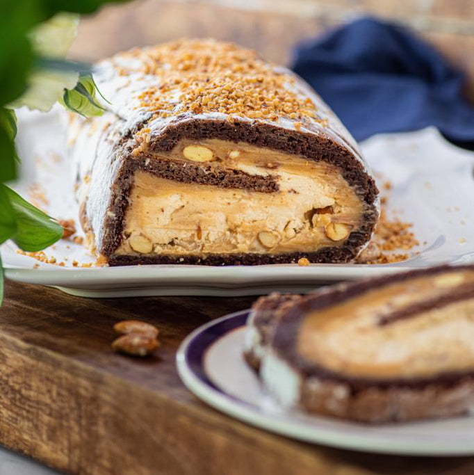 Tronco de chocolate y manjar blanco